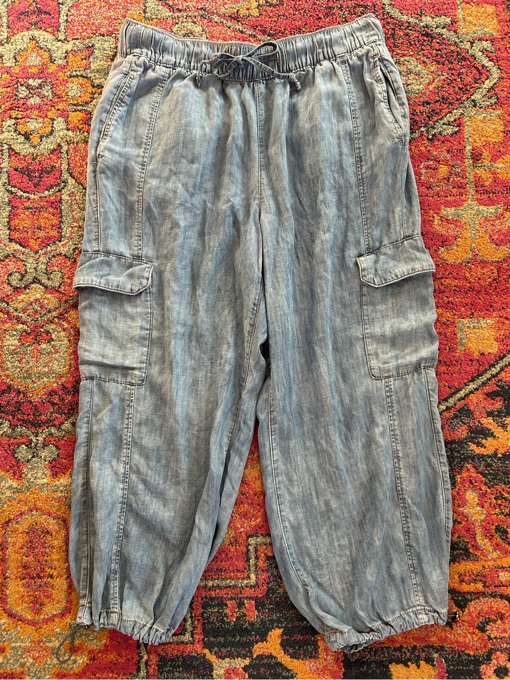 Lane Bryant | Women’s Chambray Blue High Rise Pull On Drawstring Jogger Pants 14 - Picture 2 of 16